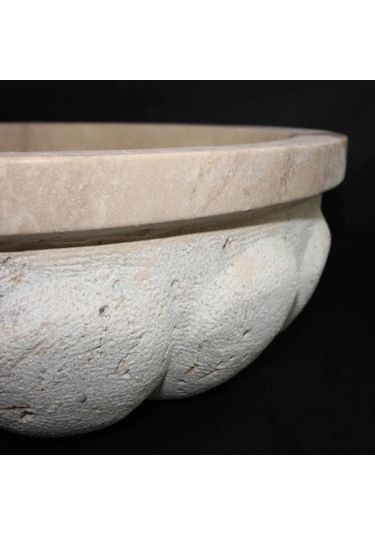 Traverten Kavun Dilimli Mucartalı Lavabo