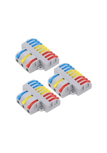 Besthome1 5 Adet Nylon Şalterli Hızlı Bağlantı Terminali, 9'dan 3'e Çeviri, 32a 250v, Alev Engelleme, Ev Ve Endüstriyel Kullanı