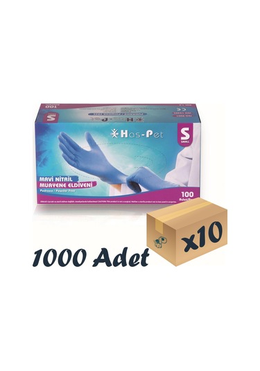 Has-Pet Mavi Nitril Eldiven Small 10 x 100'lü