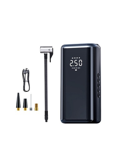 St-210b Usb Type-c Şarjlı Hava Kompresörü, 150psı, 4500mah, Led Işıklı, Dijital Manometre, Taşınabilir Lastik Pompa Siyah