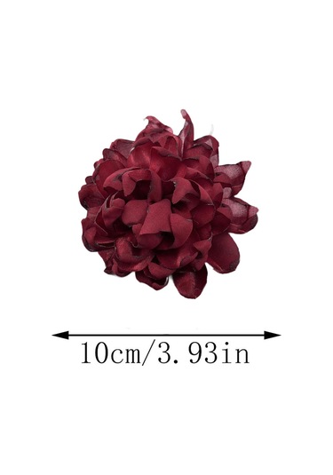 Homyl Kadınlar Için Çiçek Broş Rozeti Büyük Dans Ziyafeti Koyu Kırmızı