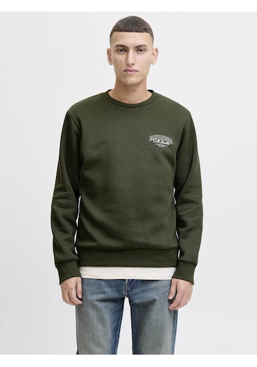 Jack & Jones Jjmakoto Haki Erkek Sweatshirt 12278601 Haki