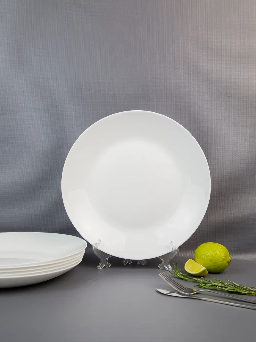 Olaff Lux 6 Parçalı Düz Tabak Seti 18 Cm 323373131 Beyaz