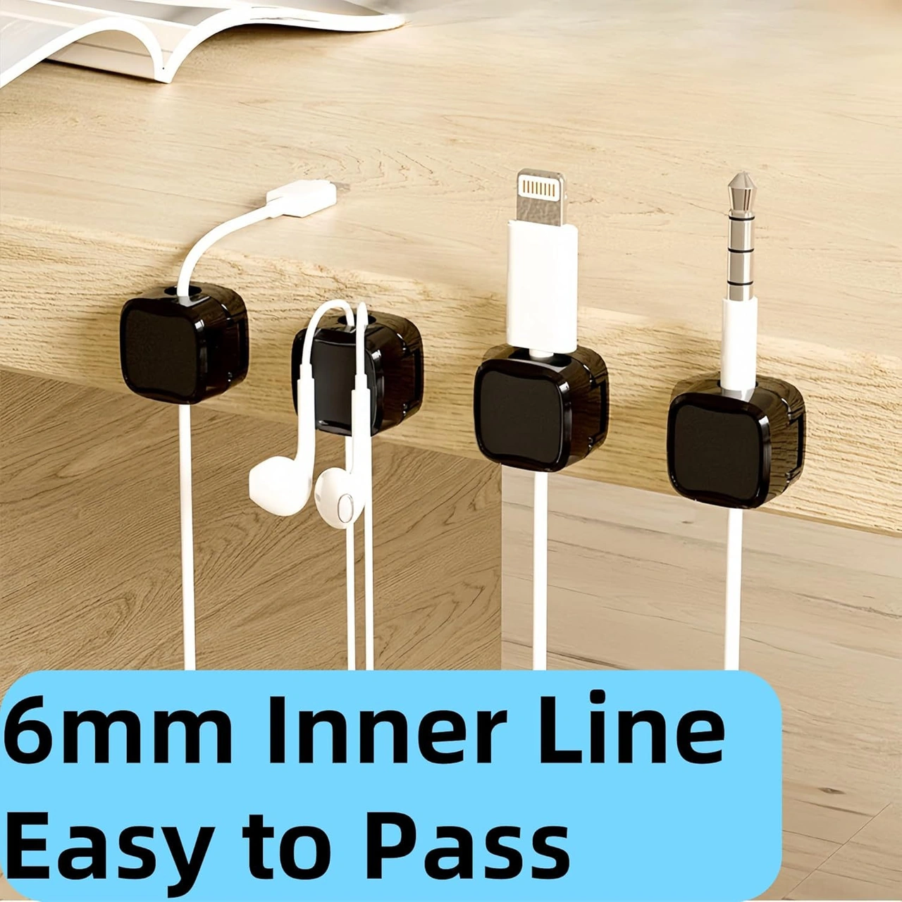 Skycity 6 Adet Manyetik Kablolu Kabloluk Tutucu - Usb, Şarj Kabloları İçin Sabitleyici, Ofis/araba/ev Kablolu Düzenleyici