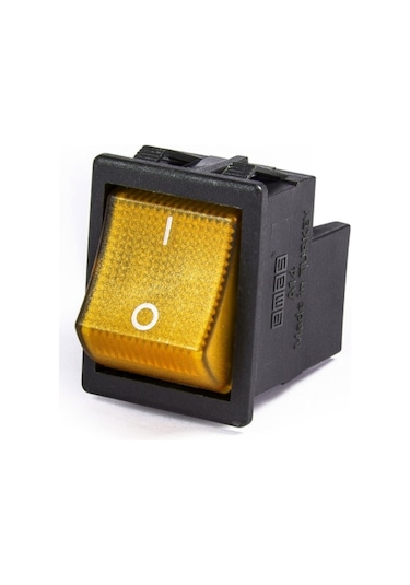 Emas A14b1s11 30 22mm Siyah Gövde 2no Işıklı Terminalli 0-1 Baskılı Sarı A14 Serisi Anahtar