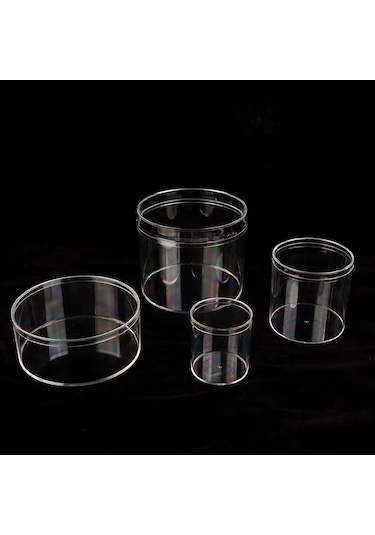 1 Adet Akrilik Şekerleme Kutusu Şeffaf Plastik Yuvarlak Kek Tatlı Kutusu Çikolata Düğün Partisi İkramlık Paketleme Saklama Kapları Şeffaf