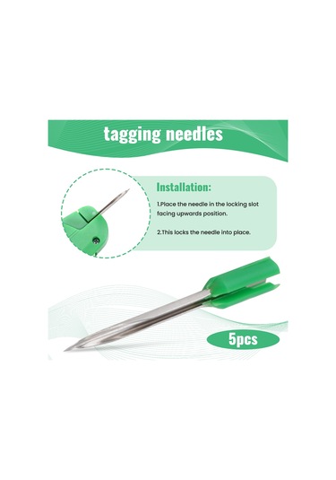 Yeşil Giysi Etiketleme Silahı Çelik İğneleri Bir Kutuda 5 Adet