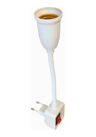 Spiral Kıvrımlı, Fişli, Aç Kapa Anahtarlı E27 Duy 20cm