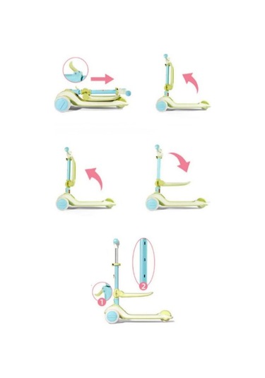 Mideer Katlanabilir Çocuk Scooter- Yeşil
