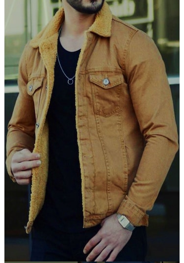 Alaska The Last Frontier R.lion Kürklü Kot Mont Premium Denim --k.camel-- Camel