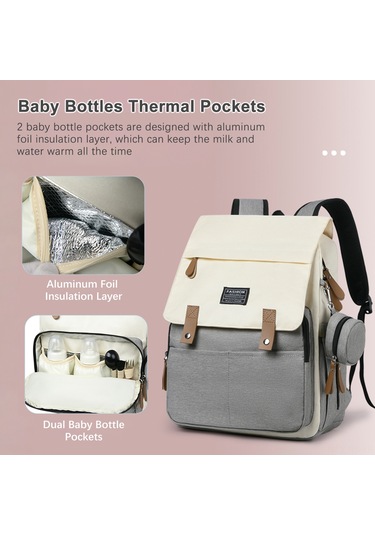 Reedark Erkek-kadın Kullanıma Uygun Isı Yalıtımlı Çanta, Bebek Sirt Çantası, Su Geçirmez Nilon, Arabaya Takılabilir, Sıcaklık Tutucu Poşetli Siyah Gri - Siyah