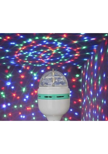 Renkli Led Ampul Döner Başlıklı Disko Topu