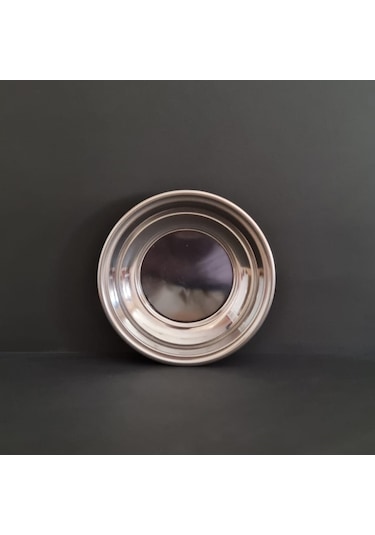 6 Adet 430 Kalite Paslanmaz Çelik Tas Çorba & Yoğurt Kabı 14,5x4,8 Cm No2 Gümüş