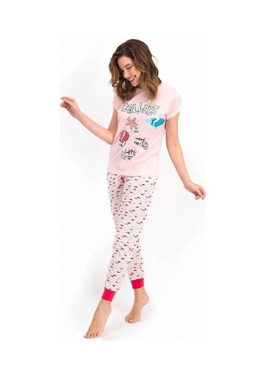 Roly Poly 2460 Kadın Collect Somon Kısa Kol Pijama Takımı