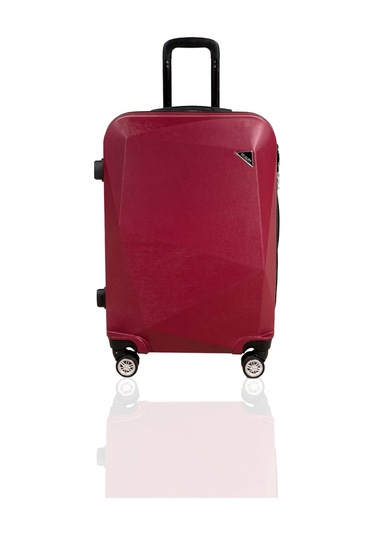 Polo&Sky Elmas Model Vişne Renk Orta Boy Valiz Bavul Vişne
