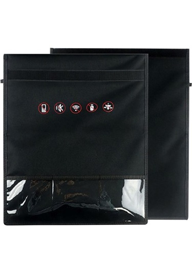 Ranyeek Küçük Siyah Araba Anahtarı Tablet Telefon Gizlilik Korumalı Rfıd Engelleme Çantası 25 28cm Siyah