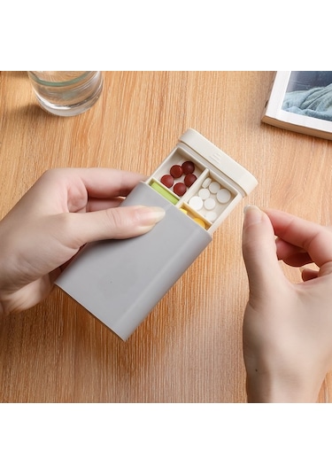 Sones 3 Adet Taşınabilir Mühürlü Hap Saklama Kutusu Bölmelere Ayrılmış Taşınabilir Mini Hap Kutusu Yeşil