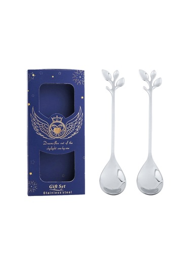 Sones Adet / Paket Paslanmaz Çelik Kaşık Ve Çatal Bıçak Takımı, Stil: Yaprak Kaşık + Mavi Kutu Diğer