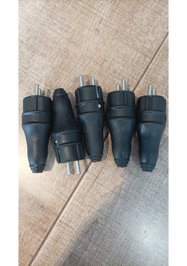 15 Adet Kauçuk Erkek Fiş Siyah Renk 16 Amper