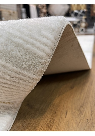 Cream Gold Parlak Işıltılı Salon Halısı 160x230 Krem Gold