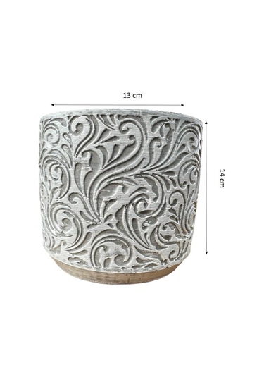 Bitki Tasarımı Ev Dekorasyon Gri Çiçek Desen Beton Saksı Çiçeklik Saksılık