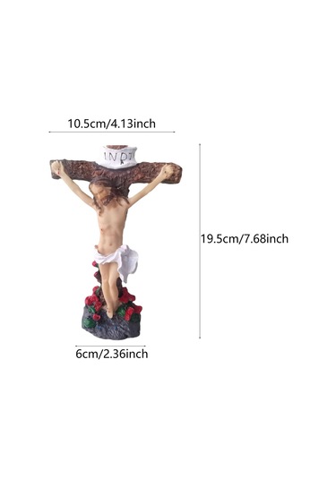 Suntek İsa Haç Heykeli Dua Eden Dini Heykel Ofis Otel Için 10.5cmx6cmx19.5cm