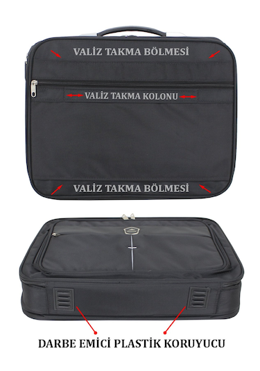 Unisex Siyah 15.6'' Çelik Kasalı Laptop Evrak Bilgisayar Çantası Siyah