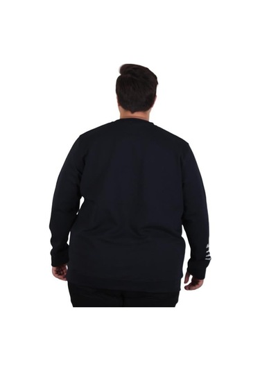 Starbattal Büyük Beden Bisiklet Yaka Sweat Double Face 25707 Lacıvert Lacivert