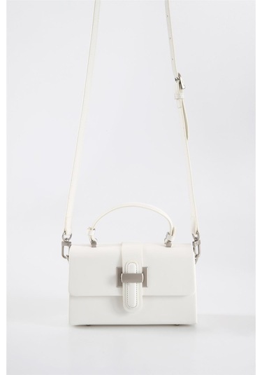 Ççs 17569 Kadın Omuz Askılı El Çantası-beyaz Beyaz