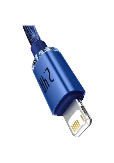 Baseus Crystal Shine USB to Lightning 1.2m 2.4A Hızlı Şarj Mavi
