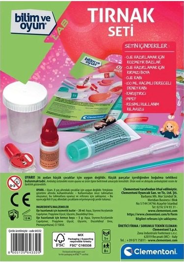 Clementoni Bilim Ve Oyun - Tırnak Seti 7 Yaş