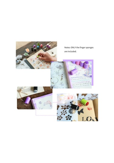 Aubyhe Yeşil 40'lı Parmak Sponge Seti - Vintage Mühürler İçin Boya Uygulama Aracı, El Defteri Ve Dıy Projeleri
