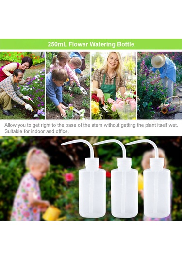 Jeehugo 250ml Şeffaf Ölçümlü Uçlu Sulama Kavanozu - Ev Ofis Sukulent Çiçek Aşılı Bitkiler İçin 3'lü Set