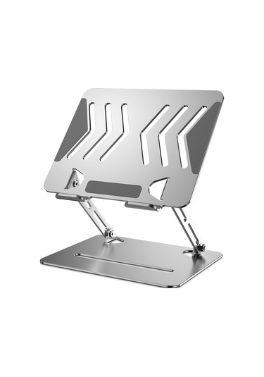 L307 Taşınabilir Dizüstü Bilgisayar Standı Yüksekliği Ayarlanabilir Soğutma Tasarımlı Metal Masaüstü Tutucu Gümüş