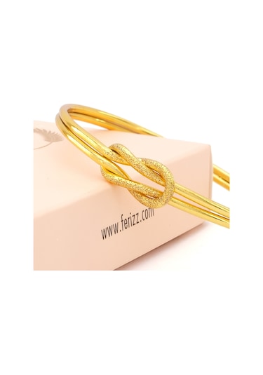 Altın Kaplama İmitasyon Simli Ajda Aşk Düğümü Bilezik Blz-3114 Altın