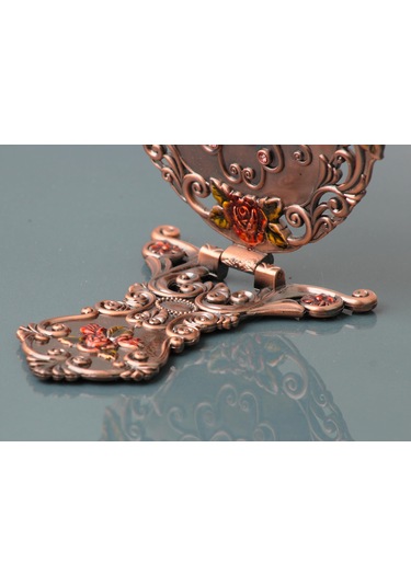 Otantik İşlemeli Taşlı Zamak Döküm Katlanır El Aynası