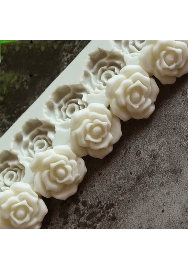 Dancemonkey 5 Adet Gül Çiçek Kalıp, Silikon Pişirme Araçları Beyaz