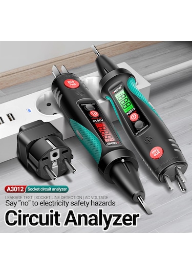 Vkemall Priz Aneng A3012 Çok Fonksiyonlu Soket Devre Analiz Cihazı Ac/dc Gerilim Test Cihazı