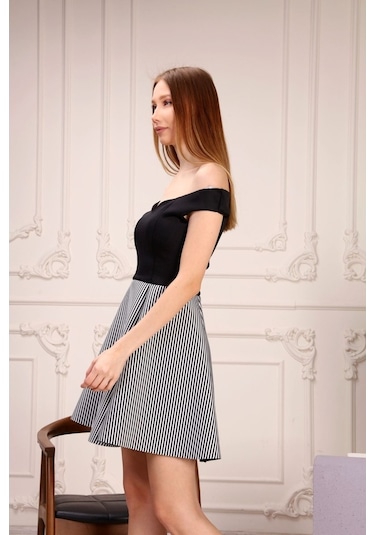 Aymeravm - Eteği Çizgili Kadın Elbise - Gsp3101Ga