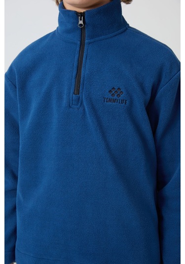 Tommy Life Parlament Kalın Yumuşak Dokulu Standart Fit Nakışlı Polar Erkek Çocuk Sweatshirt - 11221 Parlament