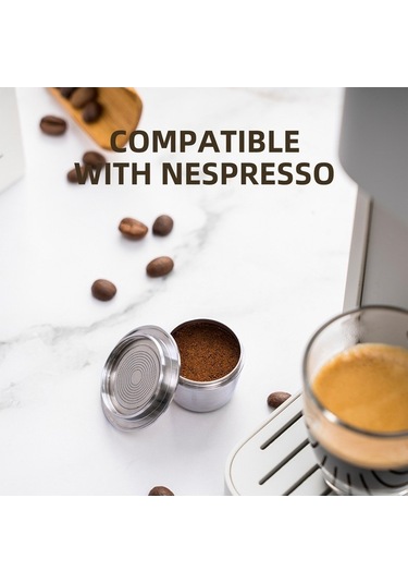 Novahub Paslanmaz Çelik Kullanıcı Dostu Kahve Kapsülü, Espresso Kapsülleri, Kahve Makinesiyle Uyumlu