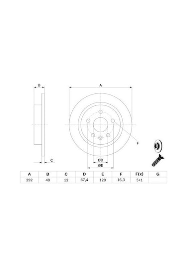 Opel Insignia A 1.6cdtı 2015-2017 Bosch Arka Disk 2 Adet