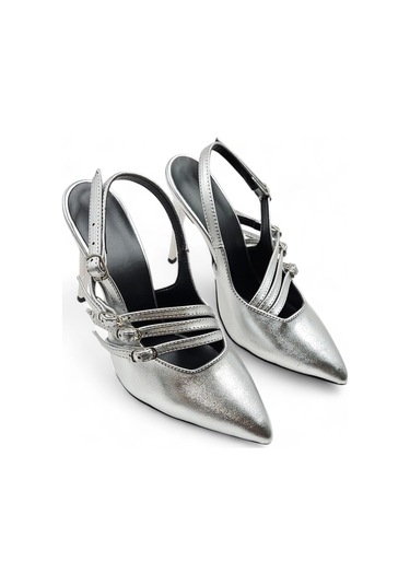 Silvera Gümüş Kadın Stiletto Topuklu Ayakkabı Gümüş