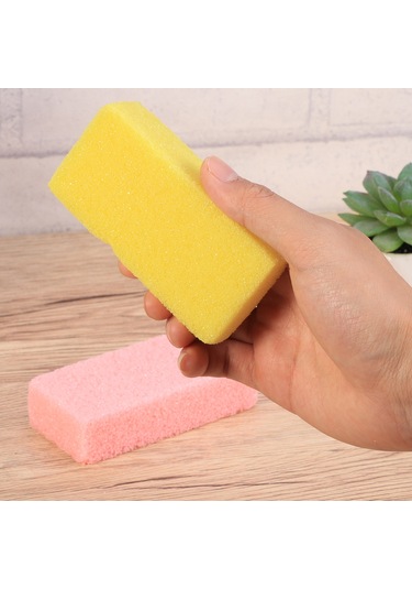 Symbee 2 Adet Ayak Bakımı Seti: Aşınmış Cilt Ve Kalın Deri Kaldıran Fosfor Taşı İle Sponge Blok, Evde Salon Kalitesi Aşınma Temizleyici Pembe - Sarı