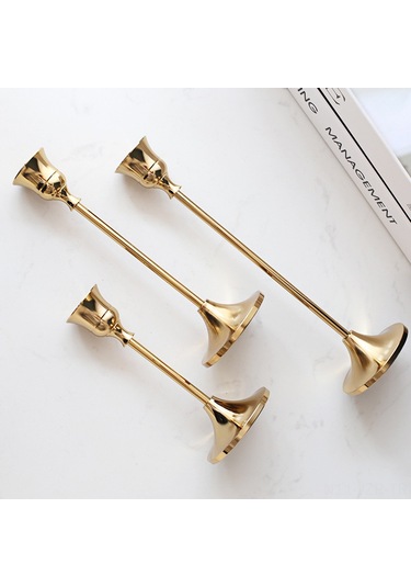 Geeroyoo Büyük Boy 24cm Avrupa Stili Bakır Kaplama Demir Mumluk, Romantik Vuruşlar İçin Ev Dekorasyonu Ve Dünyalar Arası Senaryolar