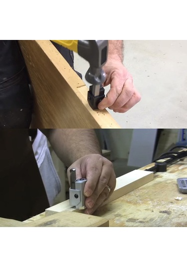 Yaozixa Ahşap Hinge Kilit Yuva Kesici - Hassas Çelik Köşe Oyma Aleti, Otomatik Hizalama, Gümüş Gümüş