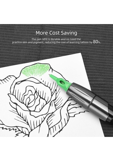 Mufunye Tükenmez Kalem, Basınç Elastik Silikon Kesim Çizgisi Hissi Uygulaması, Yeşil 300g 0,5mm Dolum Kartuşu