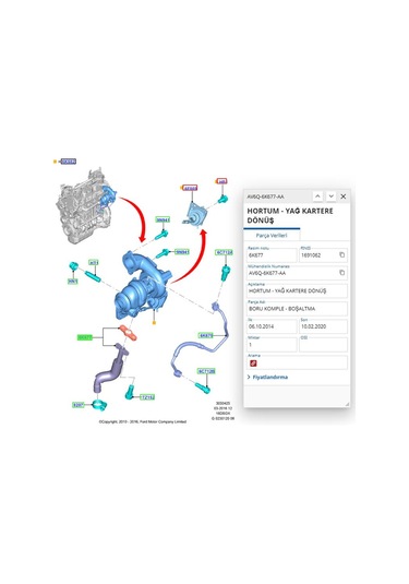 Turbo Yağ Geri Dönüş Boru Focus 1.6 Sohc Av6q 6k677 Aa