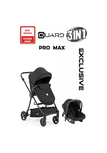 Quard Promax Travel Sistem Bebek Arabası Siyah