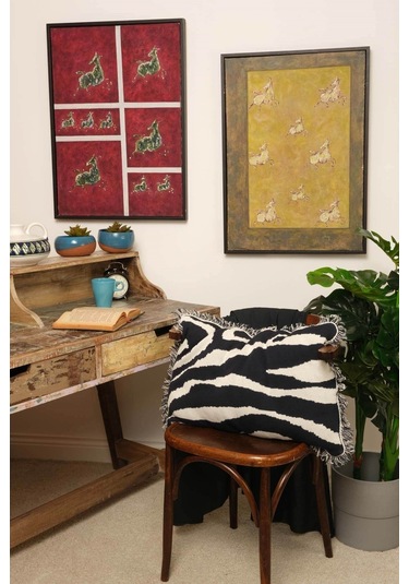 Peraluna Zebra Pıllow %100 Organik Pamuk Triko Yastık Kılıfı 60x40 Cm Lacivert - Lacivert